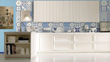 MACRAMÈ BLU - Handmade ceramic wall tiles by Giovanni De Maio - view 3